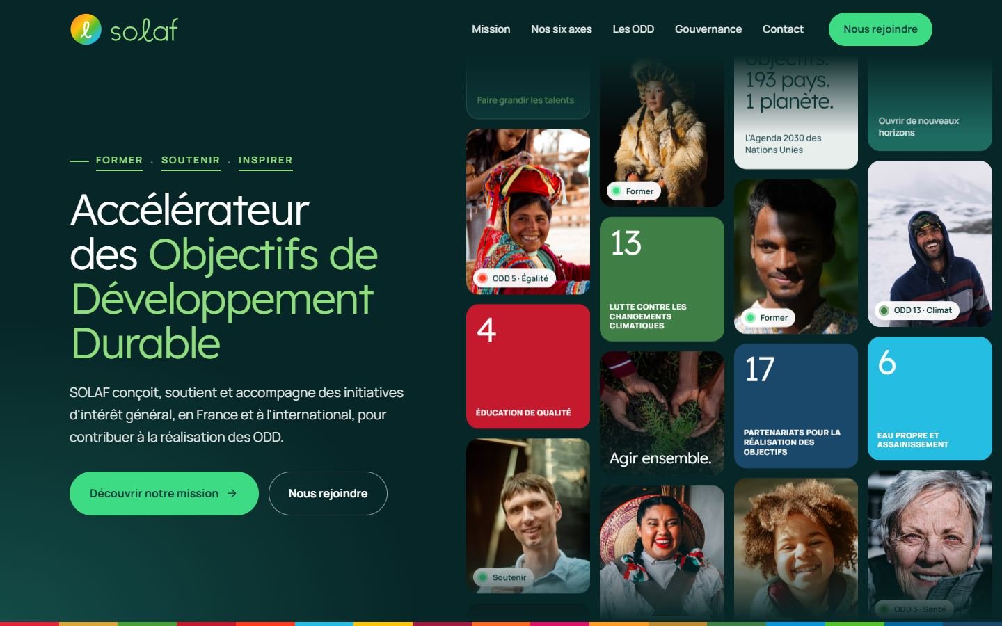 La page d'accueil du site de SOLAF